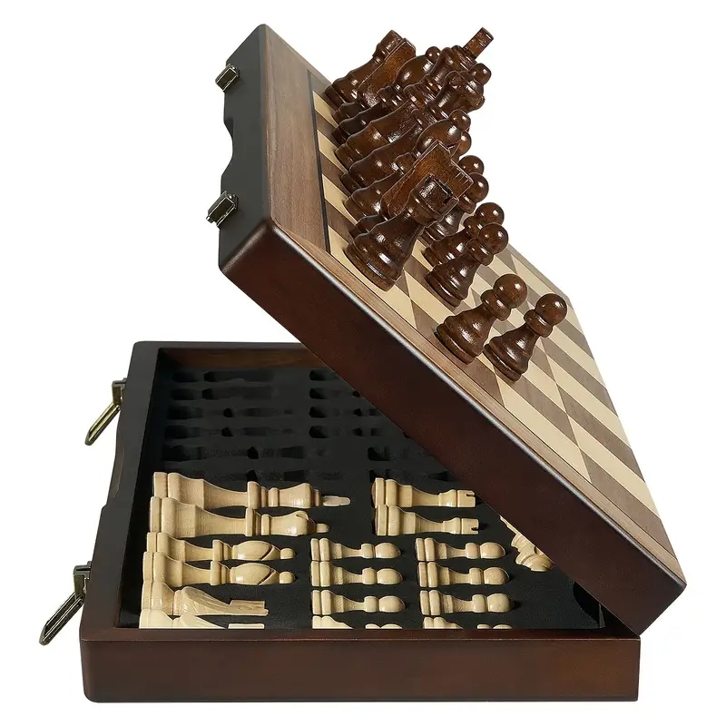 Magnetic Travel Chess - Jeu d'échecs magnétiques en bois de