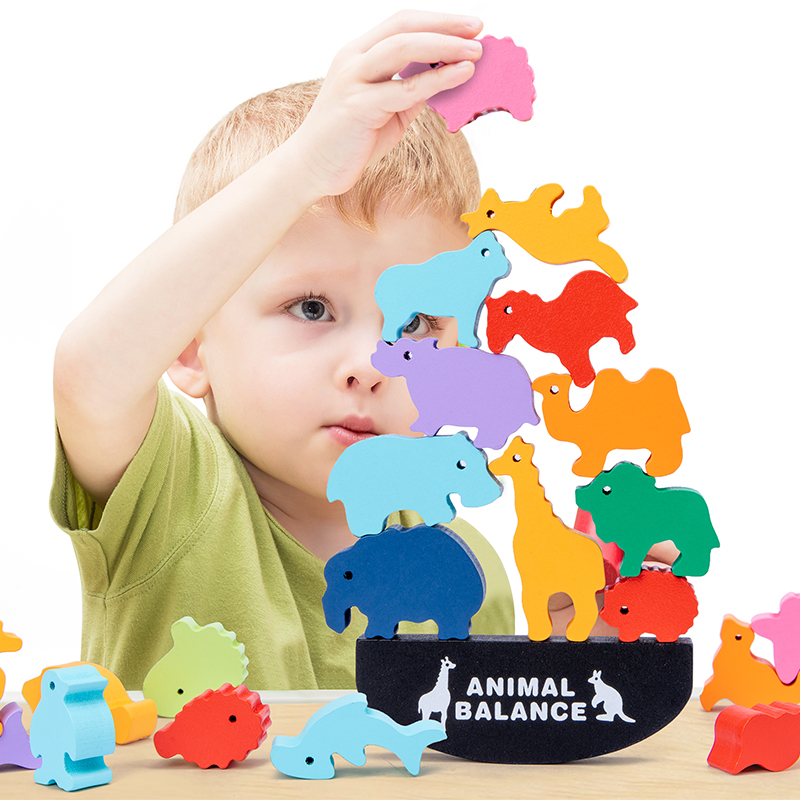 Board Game With Questions - Jeu de blocs d'équilibre en bois