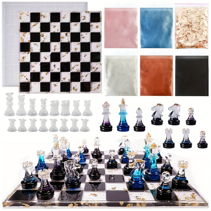 Board Game Diy - Jeu d'échecs 23 pièces avec moules