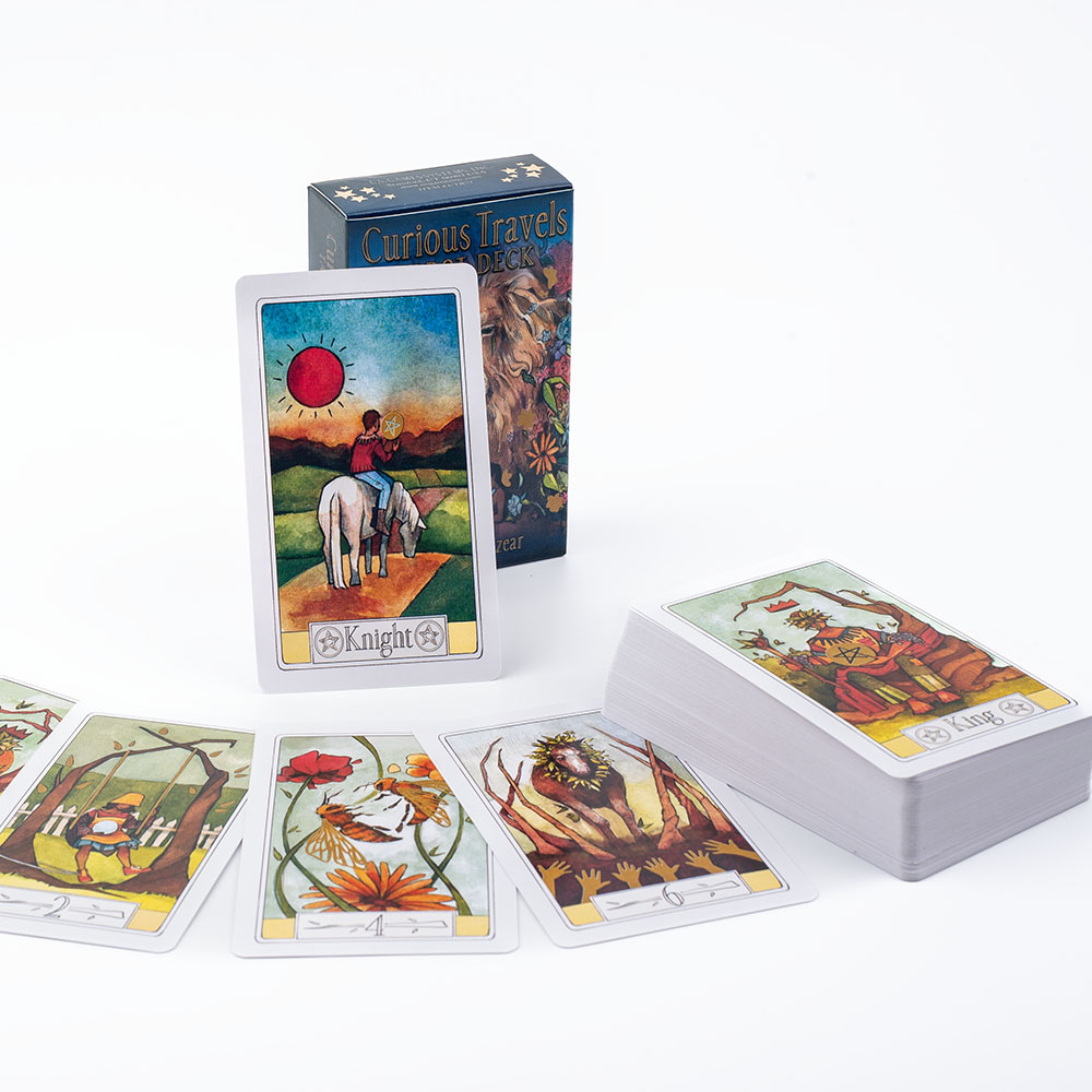 Board Game Illustrator - Tarot de voyage curieux, 10.3x6cm, composé