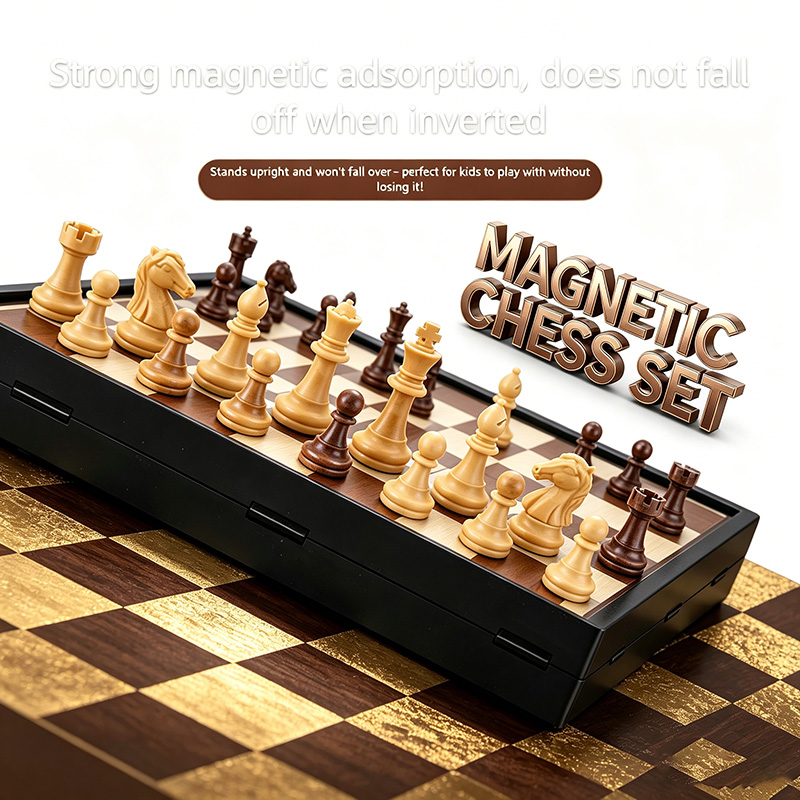 Magnetic Travel Chess - Plateau de jeu d'échecs magnétique pliable