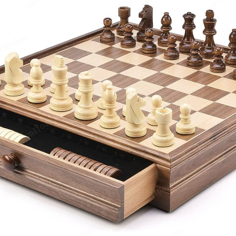 Jeu d'échecs et de dames en bo - Chess Set Wooden avis et prix