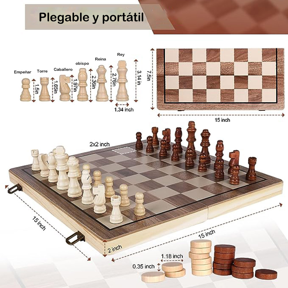 Jeu d'échecs en bois de 39 cm, - Chess Set Wooden avis et prix