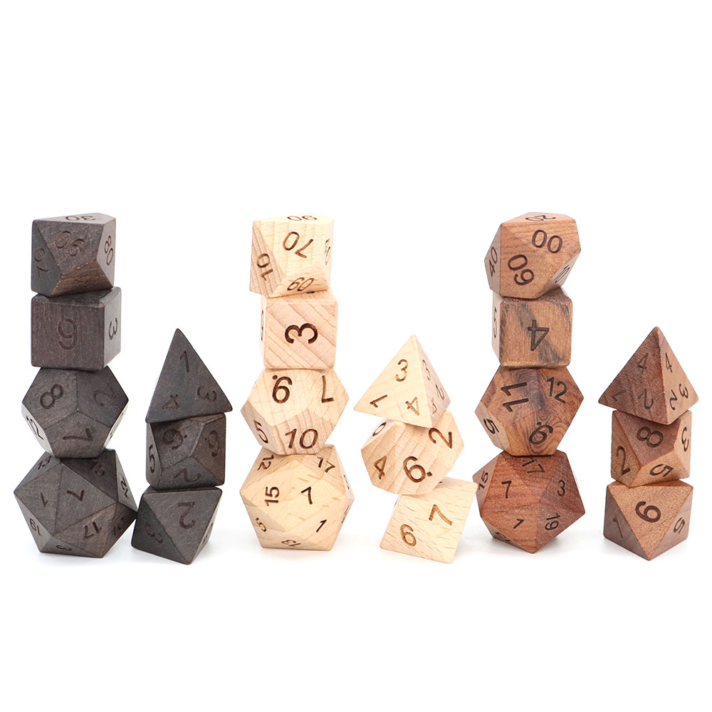 Dés en bois d4-d20, 7 pièces/e - Board Game Roleplay avis et prix