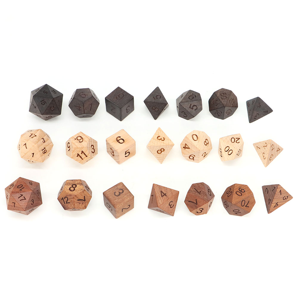 Dés en bois d4-d20, 7 pièces/e - Board Game Roleplay avis et prix